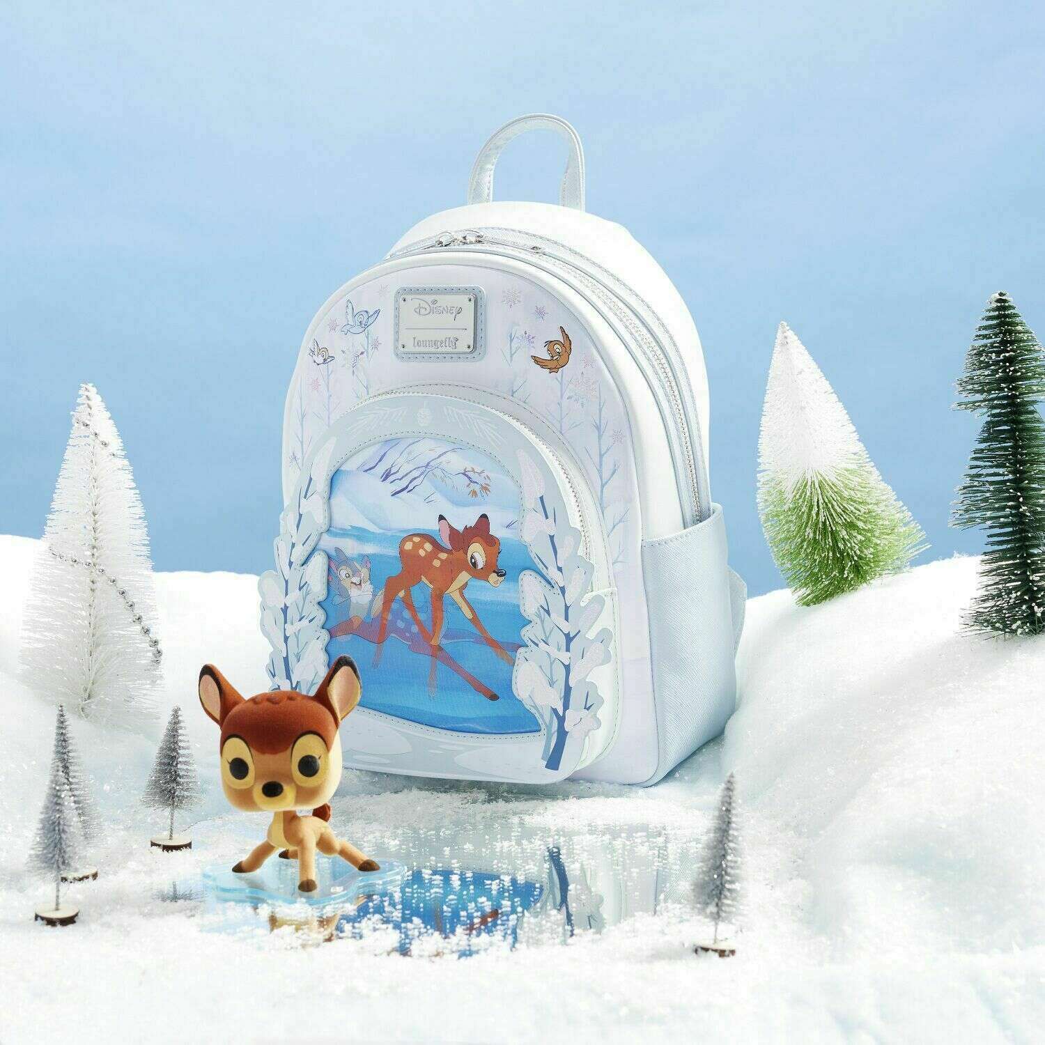 disney winter mini backpack BAMBI ON ICE LENTICULAR #351 (FLOCKED) (LE 3,000) (LOUNGEFLY EXCLUSIVE| THE  KING'S KEEP TOYS & COLLECTIBLES