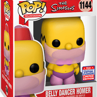 FUNKO POP! TELEVISION THE SIMPSONS: BELLY DANCER HOMER #1144 (2021 SUMMER VIRTUAL FUNKON STICKER) (📌CONDITION 9.5)