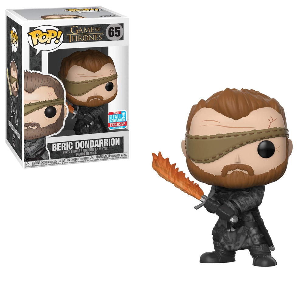 FUNKO POP! TELEVISION GAME OF THRONES: BERIC DONDARRION #65 (2018 FALL CONVENTION EXCLUSIVE STICKER) (📌 CONDITION 6.5)