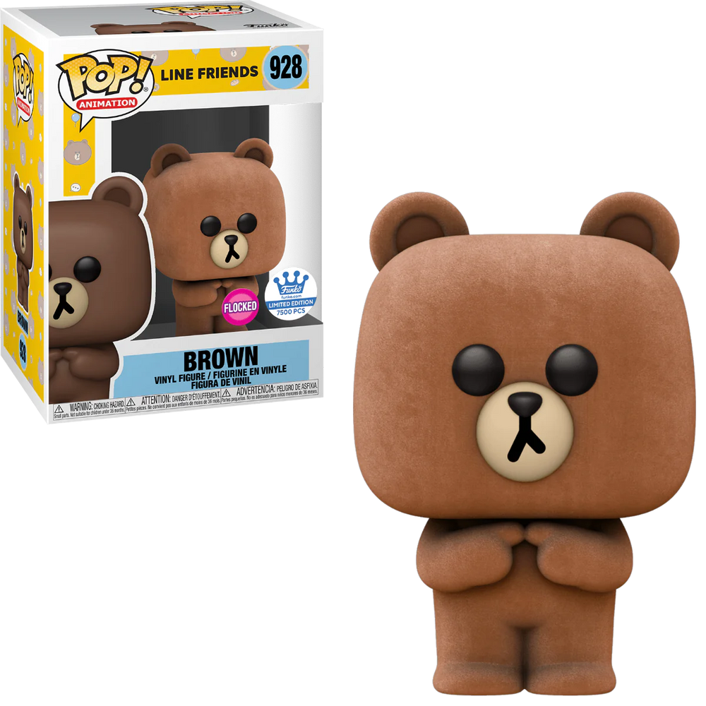 BROWN #928 (FLOCKED) (LE 7,500) (FUNKO-SHOP EXCLUSIVE STICKER) (LINE FRIENDS) FUBKO POP