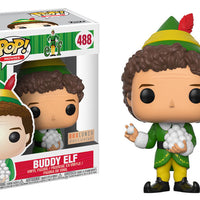 FUNKO POP! MOVIES BUDDY THE ELF: BUDDY ELF W/ SNOWBALLS #488 (BOX LUNCH EXCLUSIVE STICKER) (📌CONDITION 8.0)