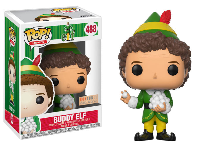 FUNKO POP! MOVIES BUDDY THE ELF: BUDDY ELF W/ SNOWBALLS #488 (BOX LUNCH EXCLUSIVE STICKER) (📌CONDITION 8.0)