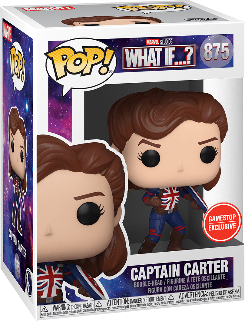 FUNKO POP! MARVEL WHAT IF...?: CAPTAIN CARTER #875 (GAMESTOP EXCLUSIVE STICKER) (📌CONDITION 9.0/9.5)