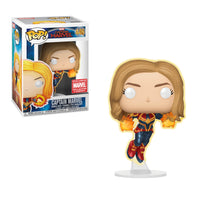 FUNKO POP! MARVEL CAPTAIN MARVEL #446 (GLOW) (FLYING) (UNMASKED) (COLLECTOR CORPS EXCLUSIVE STICKER)