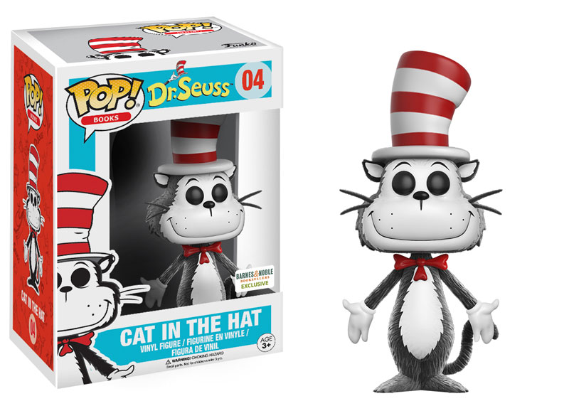 FUNKO POP! BOOKS DR. SEUSS: CAT IN THE HAT (FLOCKED) #04 (BARNES & NOBLE EXCLUSIVE STICKER) (📌CONDITION 8.5/9.0)