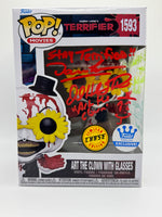 
              FUNKO POP! MOVIES TERRIFIER: ART THE CLOWN W/ GLASSES #1593 (CHASE) (FUNKO-SHOP EXCLUSIVE STICKER) (SIGNED / AUTOGRAPED BY DAMIEN LEONE / DAVID HOWARD THORNTON / SAMANTHA SCAFFIDI / AMELIE MCLAIN) (JSA CERTIFIED) (📌 CONDITION 9.5)
            
