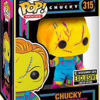 FUNKO POP! MOVIES BRIDE OF CHUCKY: BLACKLIGHT CHUCKY #315 (ENTERTAINMENT EARTH EXCLUSIVE STICKER)