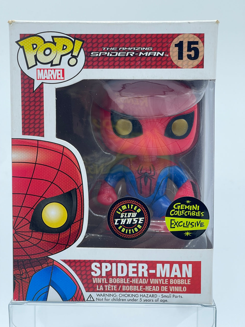 FUNKO POP! MARVEL THE AMAZING SPIDER-MAN: SPIDER-MAN #15 (GLOW CHASE) (GEMINI COLLECTIBLES EXCLUSIVE STICKER)