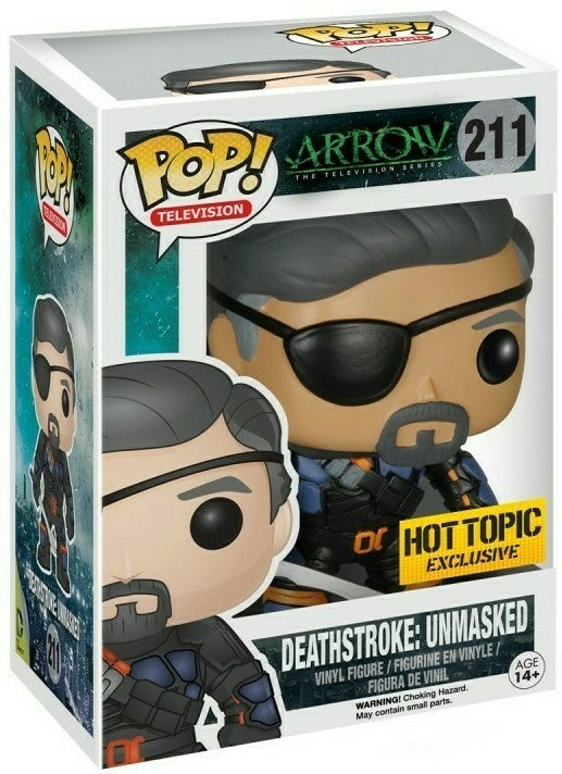 FUNKO POP! TELEVISION ARROW: UNMASKED DEATHSTROKE #211 (HOT TOPIC EXCLUSIVE STICKER) (📌CONDITION 4.5)