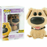 FUNKO POP! DISNEY UP: DUG #201 (FLOCKED) (HOT TOPIC EXCLUSIVE STICKER)