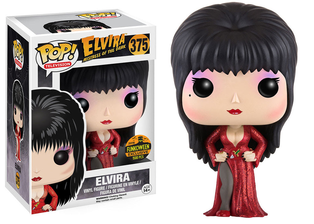 FUNKO POP! TELEVISION MISTRESS OF THE DARK: ELVIRA #375 (RED DRESS) (LE 1500) (2016 FUNKOWEEN EXCLUSIVE STICKER)