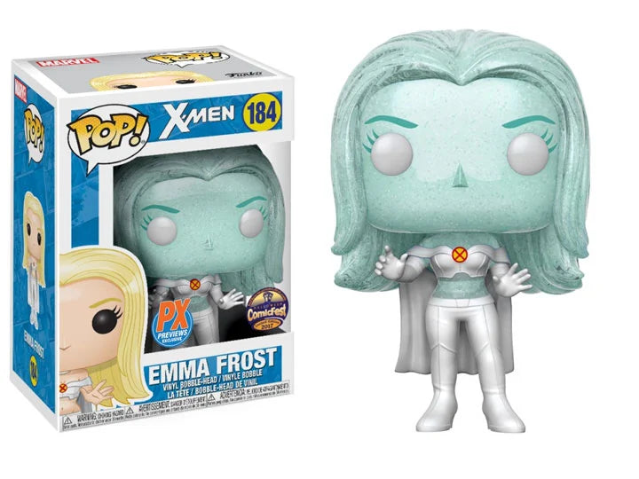 FUNKO POP! MARVEL X-MEN: EMMA FROST (DIAMOND FORM) #184 (PREVIEWS EXCLUSIVE STICKER) (2017 COMICFEST EXCLUSIVE STICKER) (📌CONDITION 7.0)