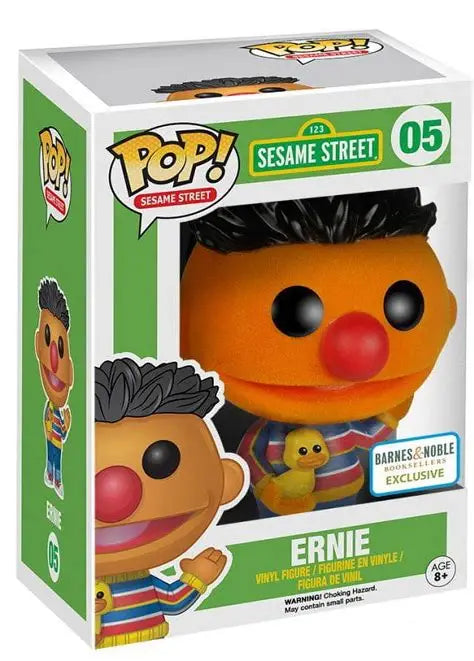 FUNKO POP! TELEVISION SESAME STREET: ERNIE (FLOCKED) #05 (BARNES & NOBLE EXCLUSIVE STICKER) (📌CONDITION 4.5)