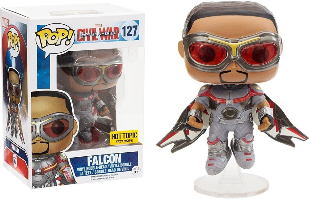 FUNKO POP! MARVEL CAPTAIN AMERICA CIVIL WAR: FALCON #127 (HOT TOPIC EXCLUSIVE STICKER) (📌CONDITION 7.0/7.5)