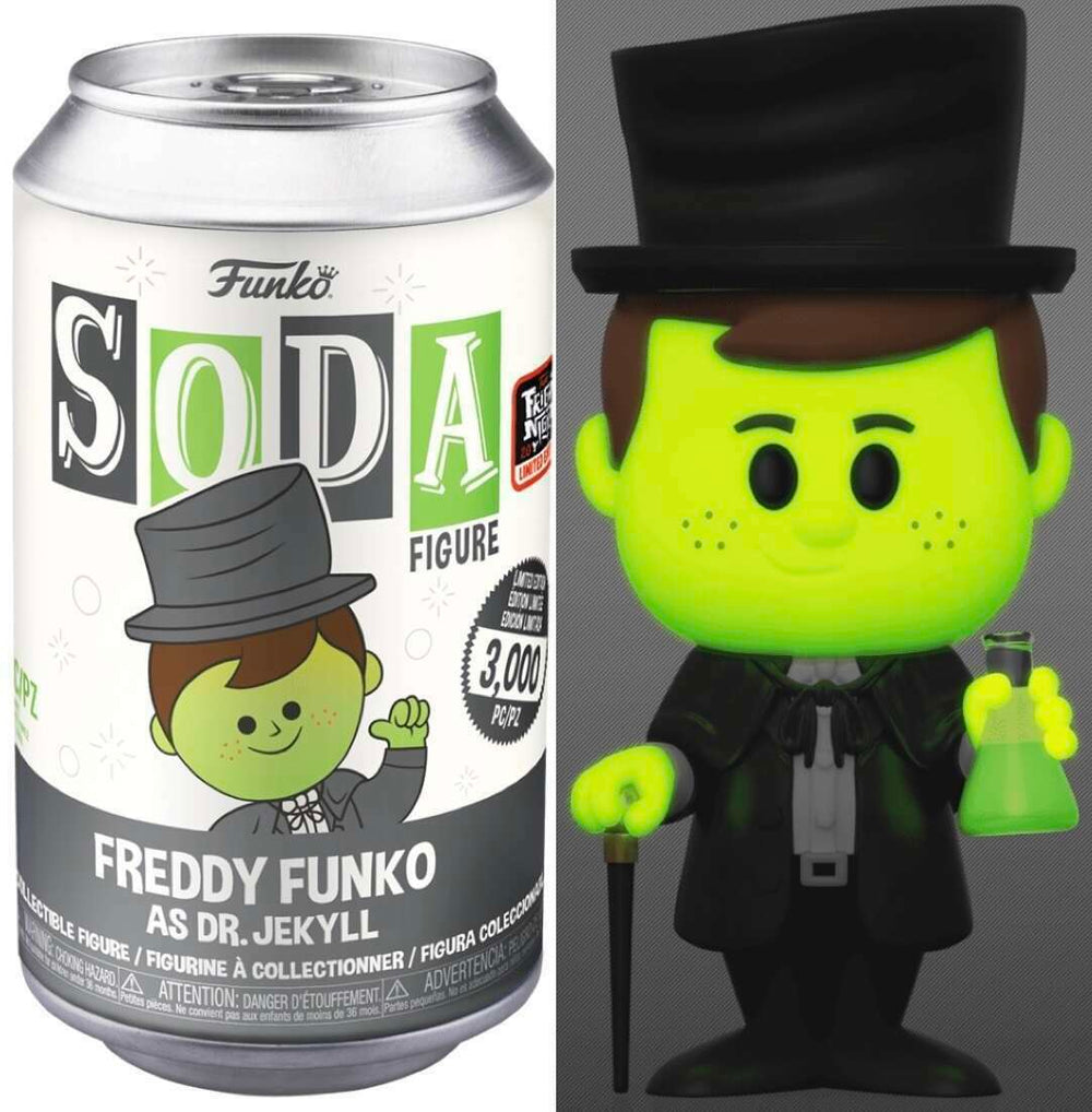 FUNKO SODA! FREDDY FUNKO AS DR. JEKYLL (GLOW) (LE 3,000) (NOT SEALED) (2022 FRIGHT NIGHT EXCLUSIVE) (📌 CONDITION 9.0/9.5)