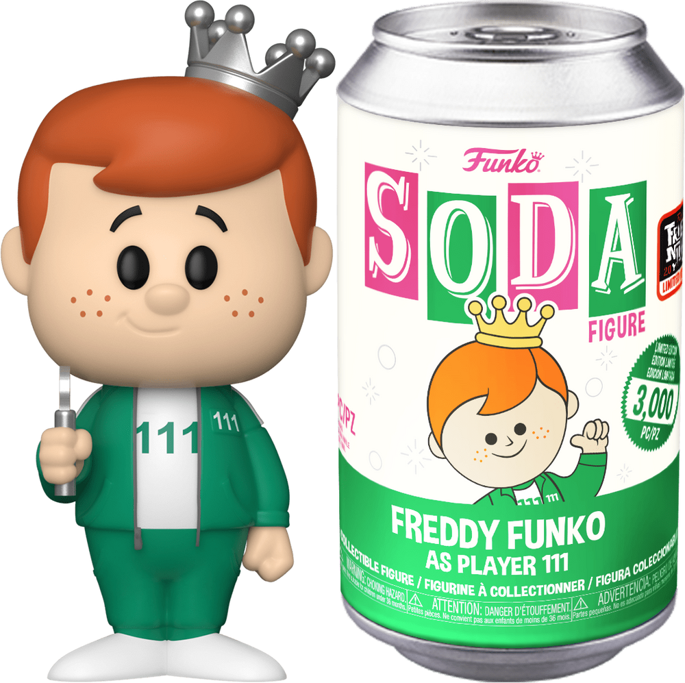 FUNKO SODA! TELEVISION SQUID GAME: FREDDY FUNKO AS PLAYER 111 (LE 3,000) (NOT SEALED) (2022 FRIGHT NIGHT EXCLUSIVE) (📌 CONDITION 9.5)