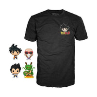 FUNKO POCKET POP! & TEE ANIMATION DRAGON BALL Z: GOKU / MASTER ROSHI / SHENRON / VEGETA (GROUP UP DRAGONBALL Z) (4-PACK POCKET POP & TEE COMBO) (SIZE 2XL) (📌CONDITION 9.5)