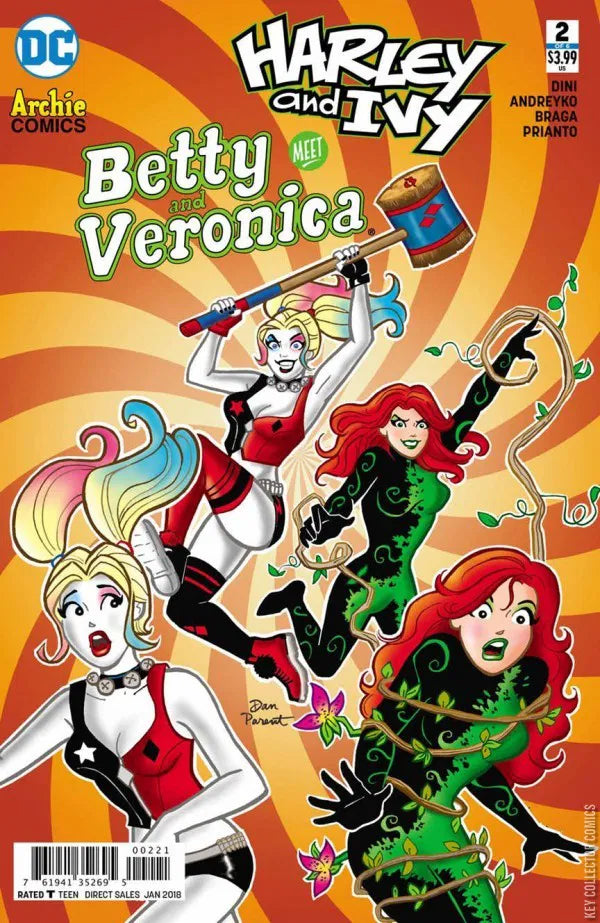 DC COMICS HARLEY & IVY MEET BETTY & VERONICA ISSUE #2 (MINI-SERIES) (DAN PARENT VARIANT COVER) (JAN 2018) (📌 CONDITION 9.5)