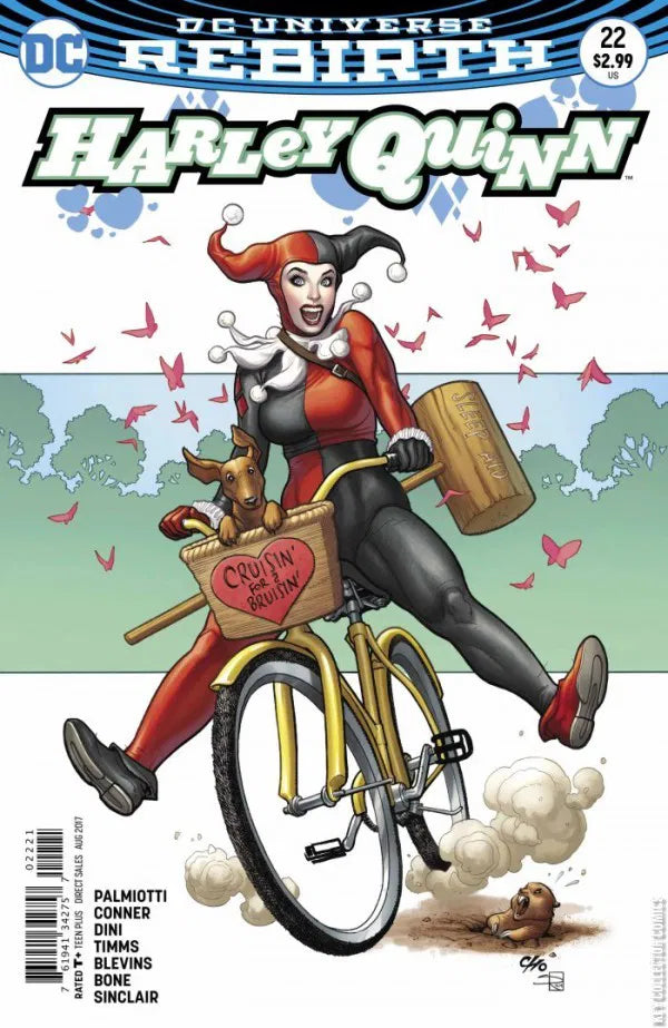 DC COMICS HARLEY QUINN VOL. 3 ISSUE #22 (FRANK CHO VARIANT COVER) (1ST APPEARANCE OF GRISON, A WEASEL-LIKE FEMALE SUPER VILLAIN) (AUG 2017) (🔑 KEY ISSUE) (📌 CONDITION 9.5)