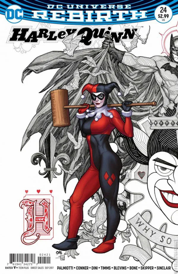 DC COMICS HARLEY QUINN VOL. 3 ISSUE #24 (FRANK CHO VARIANT COVER) (CONNECTING COVER) (SEPT 2017) (📌 CONDITION 9.5)