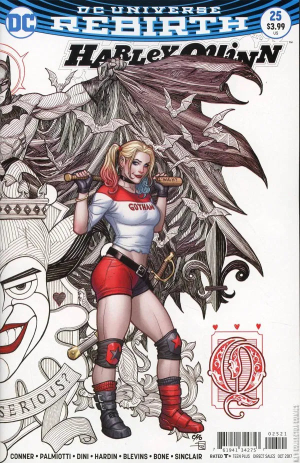 DC COMICS HARLEY QUINN VOL. 3 ISSUE #25 (FRANK CHO VARIANT COVER) (EXTRA-SIZED ANNIVERSARY ISSUE) (CONNECTING COVER) (OCT 2017) (📌 CONDITION 9.5)