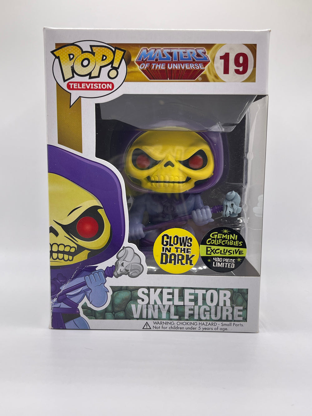 FUNKO POP! TELEVISION MASTERS OF THE UNIVERSE: SKELETOR #19 (GLOW) (LE 480) (GEMINI COLLECTIBLES EXCLUSIVE STICKER) (MOTU)