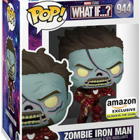 FUNKO POP! MARVEL WHAT IF...?: ZOMBIE IRON MAN (GLOW) #944 (AMAZON EXCLUSIVE STICKER) (📌CONDITION 9.5)