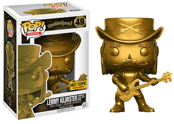 FUNKO POP! ROCKS MOTORHEAD: LEMMY KILMISTER (RAINBOW BAR AND GRILL STATUE EDITION) #49 ( HOT TOPIC EXCLUSIVE STICKER) (📌CONDITION 9.0/9.5)