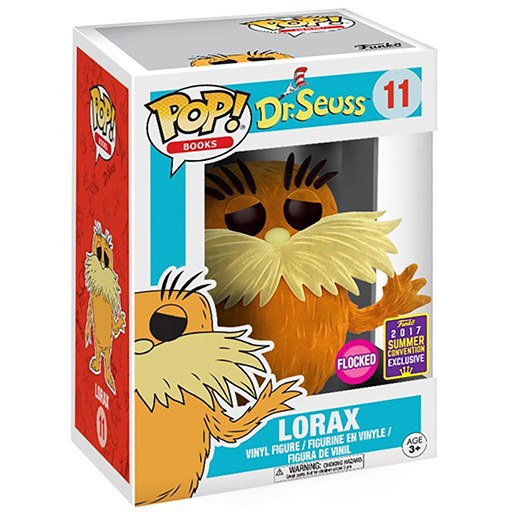 FUNKO POP! BOOKS DR. SEUSS: FLOCKED LORAX #11 (2017 SUMMER CONVENTION STICKER) (📌CONDITION 9.5)