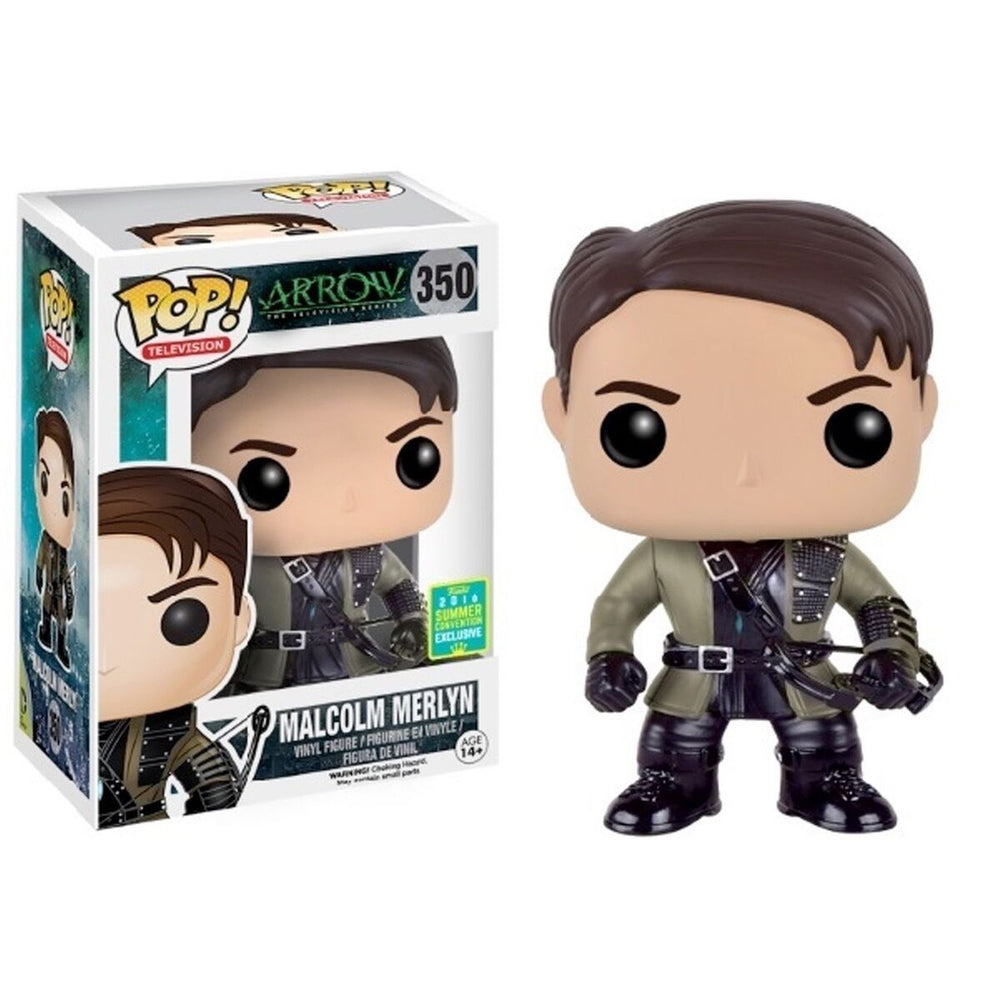 FUNKO POP! TELEVISION ARROW: MALCOLM MERLYN #350 (2016 SUMMER CONVENTION STICKER)