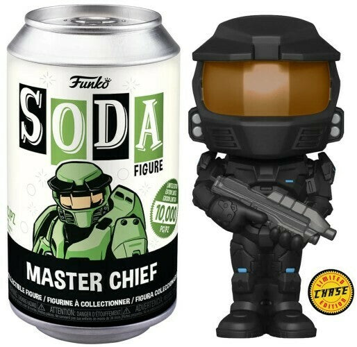FUNKO SODA! GAMES HALO: BLACK METALLIC MASTER CHIEF (LE 1,600) (CHASE / NOT SEALED) (📌 CONDITION 8.5/9.0)