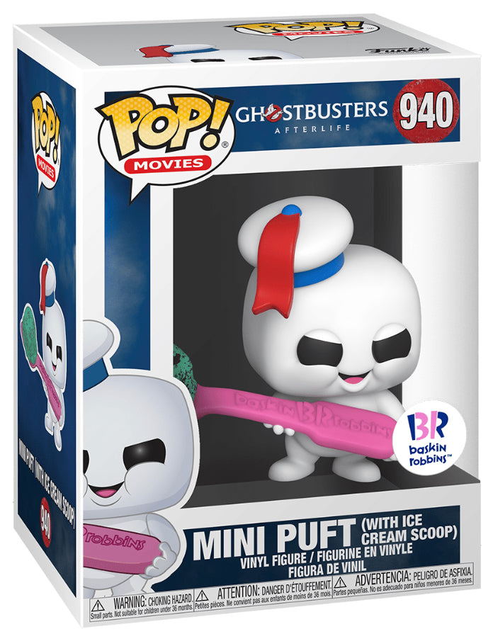 FUNKO POP! MOVIES GHOSTBUSTERS AFTERLIFE: MINI PUFT W/ ICE CREAM SCOOP #940 (BASKIN ROBBINS EXCLUSIVE STICKER) (📌CONDITION 9.0/9.5)