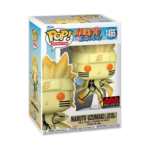 FUNKO POP! ANIMATION NARUTO SHIPPUDEN: NARUTO UZUMAKI (KURAMA LINK MODE) #1465 (AAA EXCLUSIVE STICKER) (📌 CONDITION 9.5)