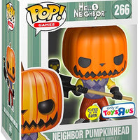 FUNKO POP! GAMES HELLO NEIGHBOR: GLOW NEIGHBOR PUMPKINHEAD #266 (TOYS R US EXCLUSIVE STICKER) (📌 CONDITION 9.0/9.5)