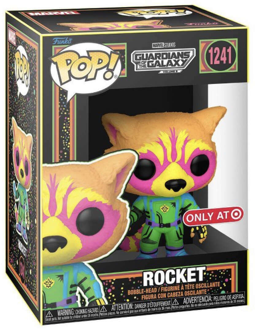 FUNKO POP! MARVEL GUARDIANS OF THE GALAXY VOL. 3: BLACKLIGHT ROCKET #1241 (TARGET EXCLUSIVE STICKER)
