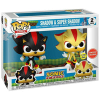 FUNKO POP! GAMES SONIC THE HEDGEHOG: GLOW SHADOW & SUPER SHADOW (2-PACK) (GAMESTOP EXCLUSIVE STICKER) (📌CONDITION 9.5)