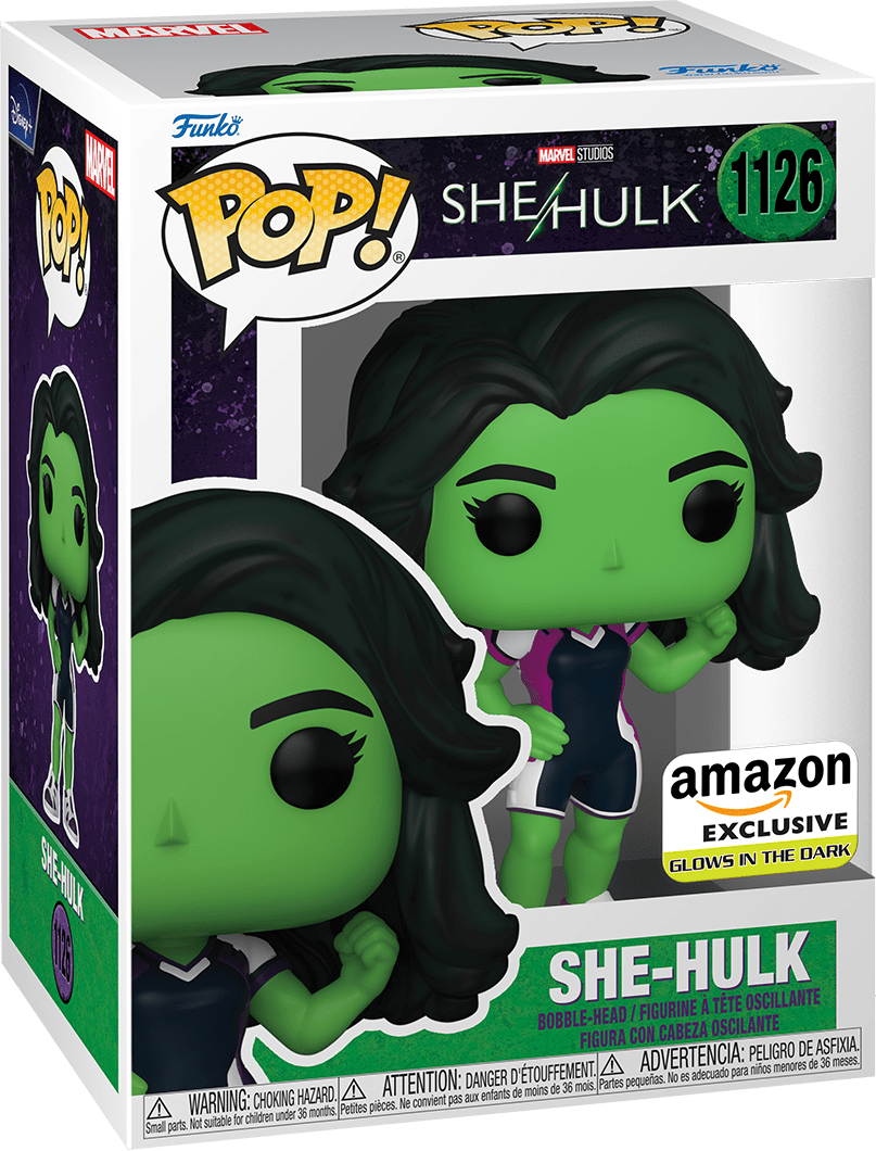 FUNKO POP! MARVEL SHE-HULK IN SUPER SUIT #1126 (GLOW) (AMAZON EXCLUSIVE STICKER)