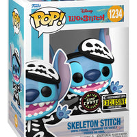 FUNKO POP! DISNEY LILO AND STITCH: SKELETON STITCH #1234 (GLOW CHASE) (ENTERTAINMENT EARTH EXCLUSIVE STICKER) (📌 CONDITION 8.5/9.0)