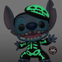 FUNKO POP! DISNEY LILO AND STITCH: SKELETON STITCH #1234 (GLOW CHASE) (ENTERTAINMENT EARTH EXCLUSIVE STICKER) (📌 CONDITION 8.5/9.0)