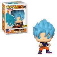 FUNKO POP! ANIMATION DRAGON BALL SUPER: SSGSS GOKU #668 (HOT TOPIC EXCLUSIVE STICKER) (📌CONDITION 8.0)