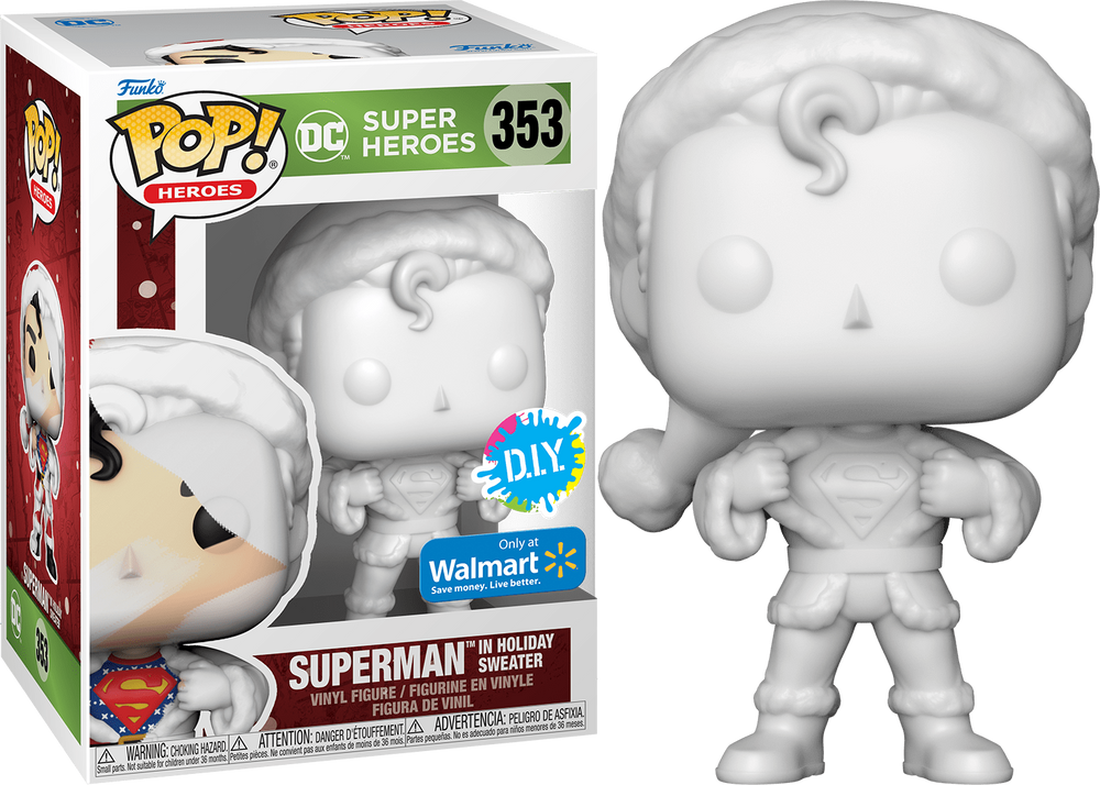 SUPERMAN #353 (HOLIDAY SWEATER) (D.I.Y. STICKER) (WALMART EXCLUSIVE STICKER) FUNKO POP