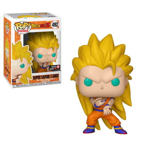 FUNKO POP! ANIMATION DRAGON BALL Z: SUPER SAIYAN 3 GOKU #492 (GAMESTOP EXCLUSIVE STICKER) (📌CONDITION 9.0/9.5)