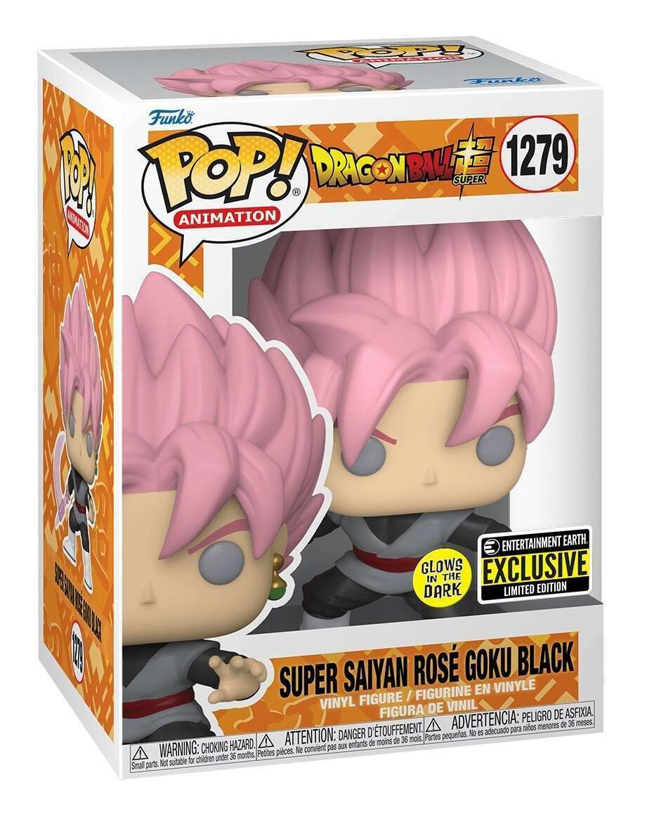 FUNKO POP! ANIMATION DRAGON BALL SUPER: GLOW SUPER SAIYAN ROSE GOKU BLACK W/ SCYTHE #1279 (ENTERTAINMENT EARTH EXCLUSIVE STICKER) (📌 CONDITION 9.5)
