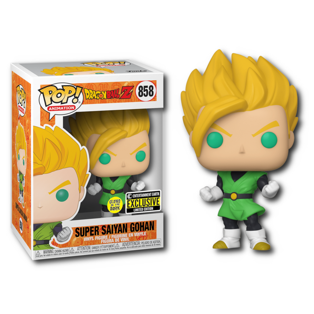 FUNKO POP! ANIMATION DRAGON BALL Z: GLOW SUPER SAIYAN GOHAN #858 (ENTERTAINMENT EARTH EXCLUSIVE STICKER) (📌CONDITION 8.5/9.0)
