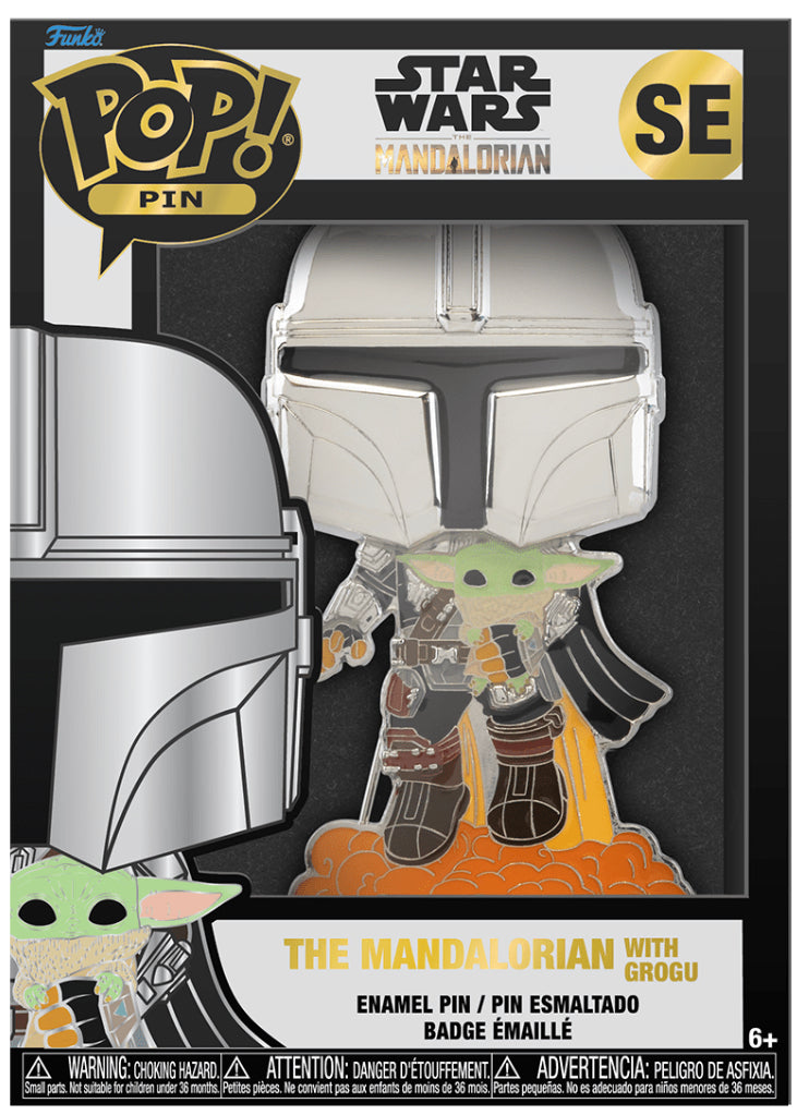 FUNKO POP ENAMEL PIN! STAR WARS: THE MANDALORIAN WITH GROGU #SE