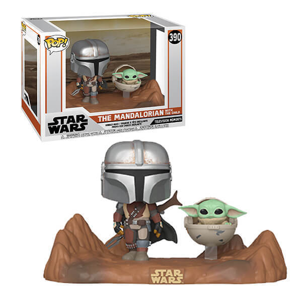 FUNKO POP! TELEVISION MOMENT STAR WARS MANDALORIAN: THE MANDALORIAN WITH THE CHILD #390