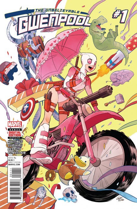 MARVEL COMICS THE UNBELIEVABLE GWENPOOL ISSUE #1 (FIRST SOLO TITLED SERIES FEATURING GWENPOOL) (🔑 KEY ISSUE) (📌 CONDITION 9.5)