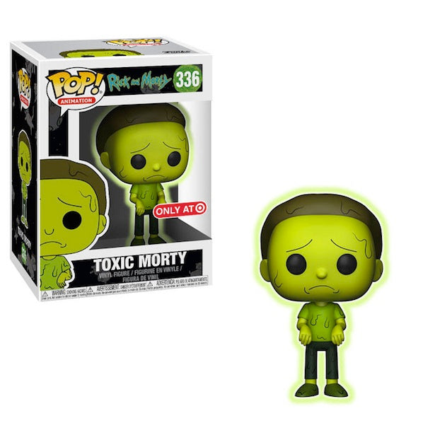 FUNKO POP! ANIMATION RICK & MORTY: GLOW TOXIC MORTY #336 (TARGET EXCLUSIVE STICKER) (📌CONDITION 7.5)