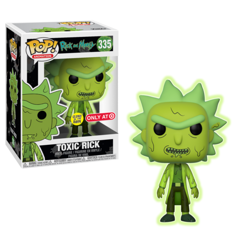 FUNKO POP! ANIMATION RICK & MORTY: GLOW TOXIC RICK #335 (TARGET EXCLUSIVE STICKER) (📌CONDITION 7.5)