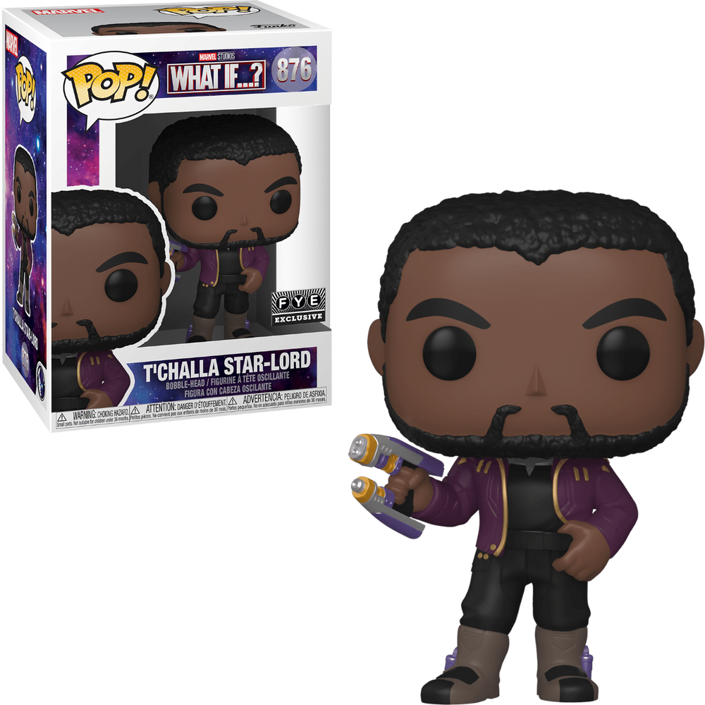 FUNKO POP! MARVEL WHAT IF...?: T'CHALLA STAR-LORD #876 (FYE EXCLUSIVE STICKER) (📌CONDITION 6.0)